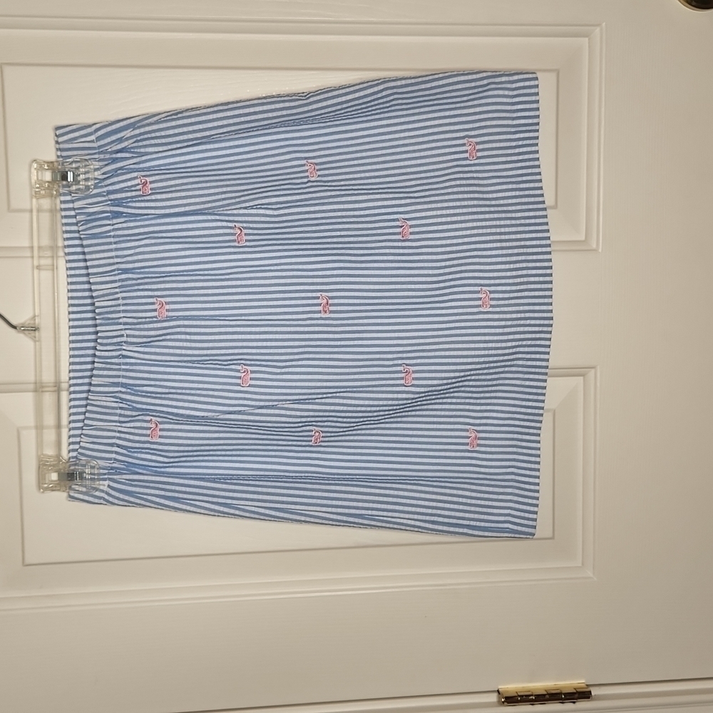 Vineyard Vines Blue and White Seersucker Skirt Size L - Picture 2 of 8
